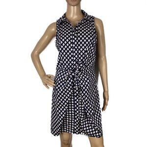 NEW MICHAEL MICHAEL KORS BLUE PRINTED TIE FRONT MINI DRESS